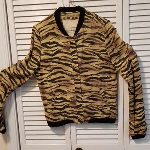 Ralph Lauren Animal Print Bomber Style Jacket
